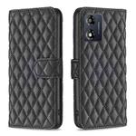 For Motorola Moto E13 4G Diamond Lattice Wallet Leather Flip Phone Case(Black)