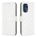 For Motorola Moto G 5G 2023 Diamond Lattice Wallet Leather Flip Phone Case(White)