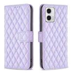 For Motorola Moto G73 5G Diamond Lattice Wallet Leather Flip Phone Case(Purple)