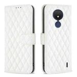 For Nokia C21 Diamond Lattice Wallet Leather Flip Phone Case(White)