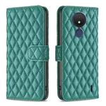 For Nokia C21 Diamond Lattice Wallet Leather Flip Phone Case(Green)