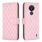 For Nokia C21 Diamond Lattice Wallet Leather Flip Phone Case(Pink)