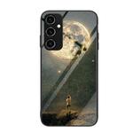 For Samsung Galaxy A34 5G Colorful Painted Glass Phone Case(Moon)