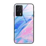 For Xiaomi Redmi K60E Marble Pattern Glass Phone Case(Pink)