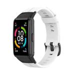 For Honor Band 7 Solid Color Silicone Watch Band(White)