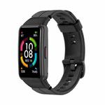 For Honor Band 7 Solid Color Silicone Watch Band(Black)