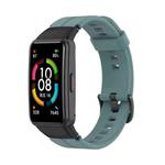 For Honor Band 7 Solid Color Silicone Watch Band(Cyan Blue)