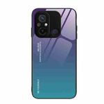 For Xiaomi Redmi 12C Gradient Color Glass Phone Case(Aurora Blue)
