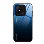 For Xiaomi Redmi 12C Gradient Color Glass Phone Case(Blue Black)