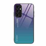 For Samsung Galaxy A54 5G Gradient Color Glass Phone Case(Aurora Blue)