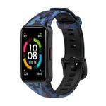 For Honor Band 7 Silicone Watch Band(Camouflage Blue)