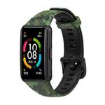 For Honor Band 7 Silicone Watch Band(Camouflage Green)