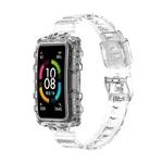 For Honor Band 7 Integrated Transparent Silicone Watch Band(White)