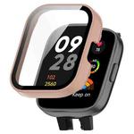 For Xiaomi Watch 3 Lite / Redmi Watch 3 Active PC + Tempered Film Integrated Watch Protective Case(Pink)