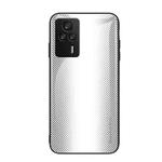 For Xiaomi Redmi K60E Texture Gradient Glass TPU Phone Case(White)