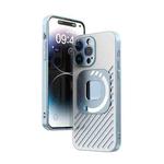 For iPhone 14 R-JUST Square Round Mirror PC+TPU Phone Case(Blue)