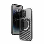 For iPhone 14 Pro Max R-JUST Square Round Mirror PC+TPU Phone Case(Black)