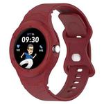 For Google Pixel Watch Leather Texture Silicone Integrated Watch Band(Wine Red)