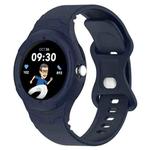 For Google Pixel Watch Leather Texture Silicone Integrated Watch Band(Dark Blue)