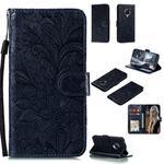 For Xiaomi Redmi K30 Pro Lace Flower Embossing Pattern Horizontal Flip Leather Case , with Holder & Card Slots & Wallet & Photo Frame & Lanyard(Black)