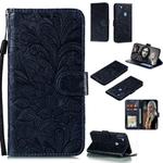 For Galaxy A11 Lace Flower Embossing Pattern Horizontal Flip Leather Case , with Holder & Card Slots & Wallet & Photo Frame & Lanyard(Black)