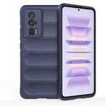 For Xiaomi Redmi K60 Pro Magic Shield TPU + Flannel Phone Case(Dark Blue)