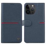 For iPhone 14 Pro Max GEBEI Top-grain Horizontal Flip Leather Phone Case(Blue)