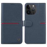 For iPhone 14 Pro GEBEI Top-grain Horizontal Flip Leather Phone Case(Blue)