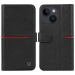 For iPhone 14 Plus GEBEI Top-grain Horizontal Flip Leather Phone Case(Black)