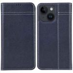 For iPhone 14 GEBEI Top-grain Horizontal Flip Leather Phone Case(Blue)