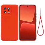 For Xiaomi 13 Pure Color Liquid Silicone Shockproof Phone Case(Red)