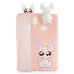 For Galaxy A10s Cartoon Shockproof TPU Protective Case with Holder(Big Eared Rabbit)