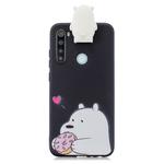 For Galaxy A21 Cartoon Shockproof TPU Protective Case with Holder(Big White Bear)