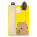 For Galaxy A71 Cartoon Shockproof TPU Protective Case with Holder(Bracket Brown Bear)