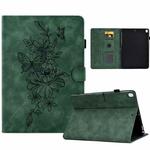 For Samsung Galaxy A7 Lite T220 / T225 Peony Butterfly Embossed Leather Tablet Case(Green)