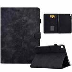 For Samsung Galaxy Tab A 10.1 2019 T510 / T515 Peony Butterfly Embossed Leather Tablet Case(Black)
