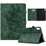Peony Butterfly Embossed Leather Smart Tablet Case For iPad 10th Gen 10.9 2022(Green)