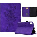 Peony Butterfly Embossed Leather Smart Tablet Case For iPad 10th Gen 10.9 2022(Purple)