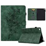 Peony Butterfly Embossed Leather Smart Tablet Case For iPad mini 5 / 4 / 3 / 2 / 1(Green)