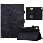 For Lenovo Tab M10 Gen 2 Peony Butterfly Embossed Leather Smart Tablet Case(Black)