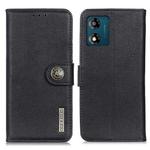 For Motorola Moto E13 4G 2023 KHAZNEH Cowhide Texture Flip Leather Phone Case(Black)