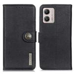 For Motorola Moto G53 5G KHAZNEH Cowhide Texture Flip Leather Phone Case(Black)