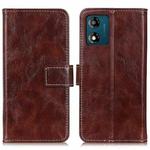 For Motorola Moto E13 4G 2023 Retro Crazy Horse Texture Leather Phone Case(Brown)