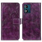 For Motorola Moto E13 4G 2023 Retro Crazy Horse Texture Leather Phone Case(Purple)