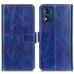 For Motorola Moto E13 4G 2023 Retro Crazy Horse Texture Leather Phone Case(Blue)