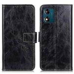 For Motorola Moto E13 4G 2023 Retro Crazy Horse Texture Leather Phone Case(Black)