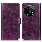 For OnePlus 11 5G Retro Crazy Horse Texture Leather Phone Case(Purple)