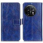 For OnePlus 11 5G Retro Crazy Horse Texture Leather Phone Case(Blue)