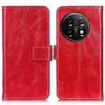 For OnePlus 11 5G Retro Crazy Horse Texture Leather Phone Case(Red)