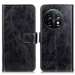 For OnePlus 11 5G Retro Crazy Horse Texture Leather Phone Case(Black)